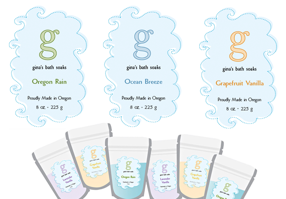 Gina's Bath Soaks label design