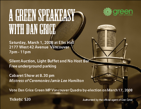 Green Party speakeasy flyer