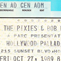 Pixies concert ticket 1989