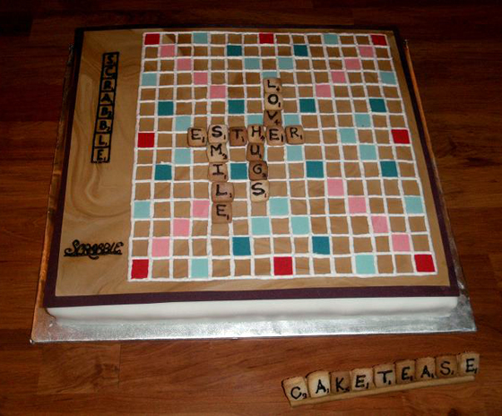 Scrabble Board Cake