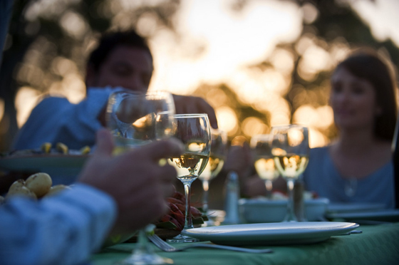 wines at the table, courtesy of Tourism Australia