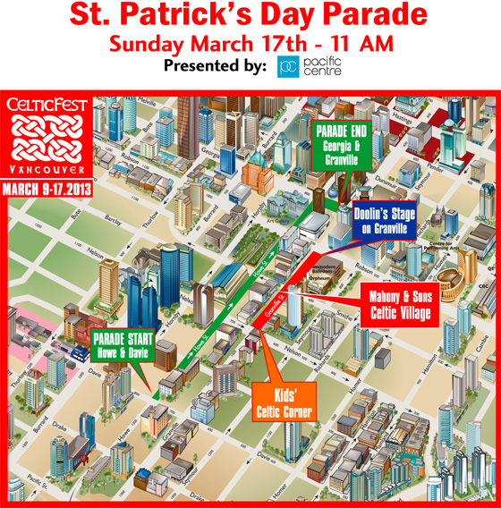 St.Patricks Day Parade route