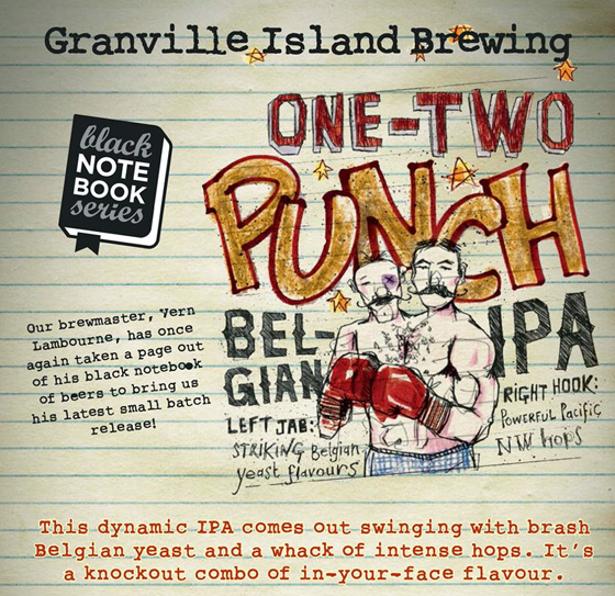 GIB One-Two Punch IPA label design