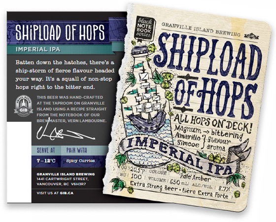 Shipload of Hops Imperial IPA label