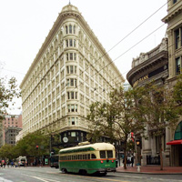 San Francisco city view with trolley car