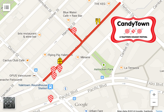 CandyTown Yaletown 2014 map