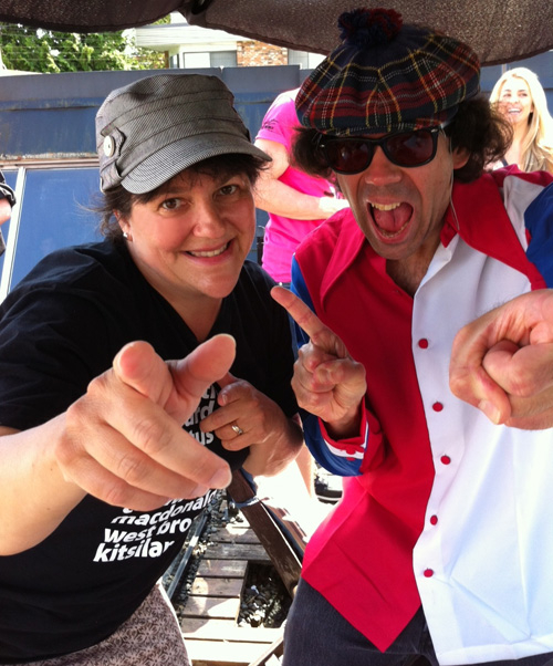 Nardwuar and I at Zulu Records, Vancouver