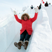 Snowking ice castle slide, Yellowknife, NWT