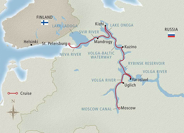 Russia cruise map