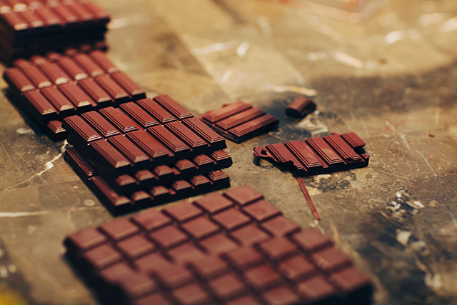 Raw chocolate bars in progress
