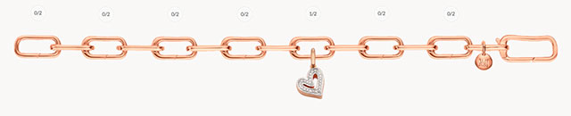 Alta Capture Charm Bracelet, Alphabet Heart Diamond Pendant Charm