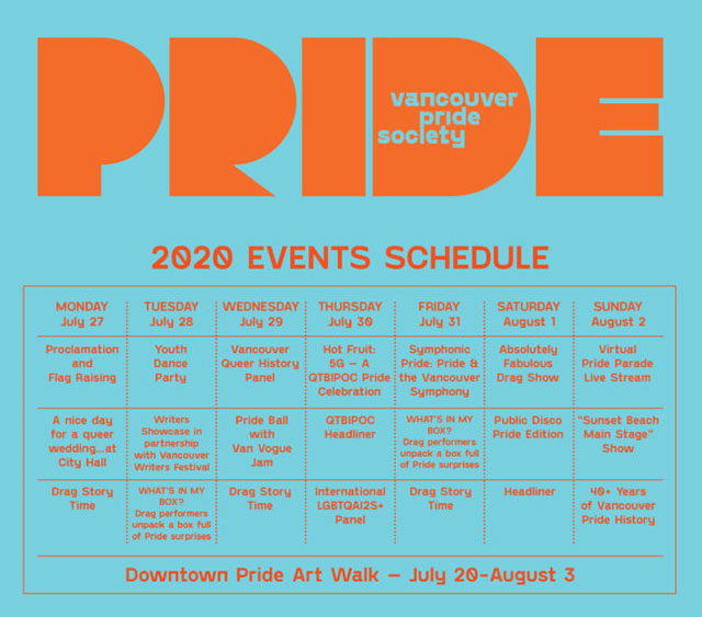 Pride schedule