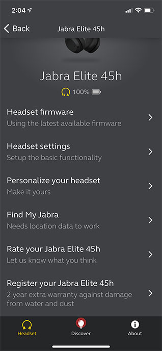 Jabra Elite 45h headphones