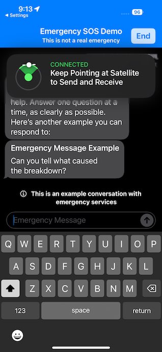 Sample SOS Conversation iPhone