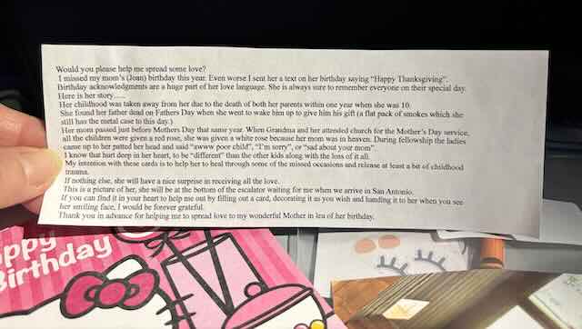 Airplane birthday notes